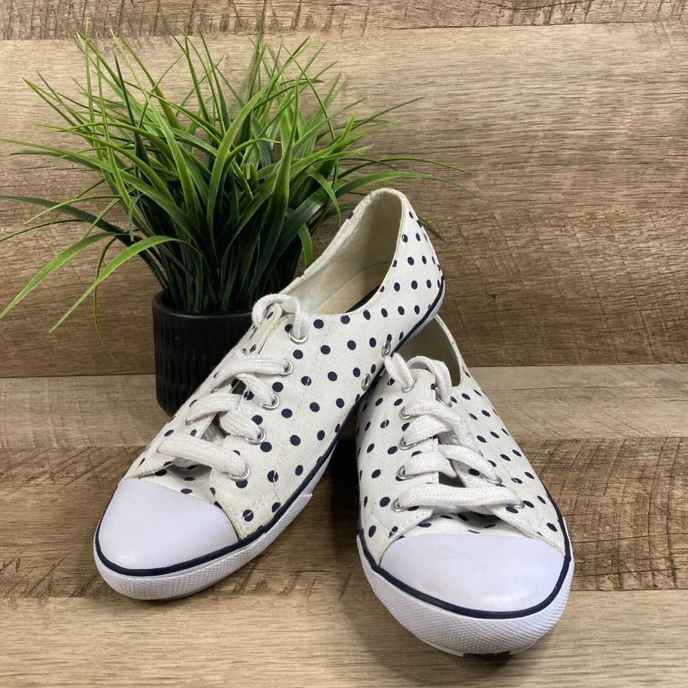 Polo by Ralph Lauren White Canvas Polka Dot Sneakers